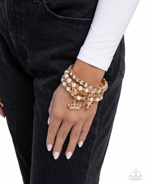 Paparazzi Feminine Charm Pearl Gold Bracelet