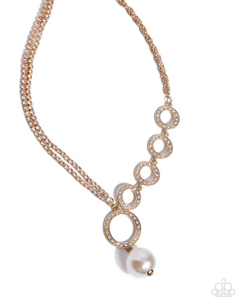 Paparazzi Refined Rapid - Gold Pearl Necklace