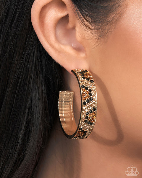 COMING SOON Paparazzi Cheetah Clique - Gold Cheetah Hoop Earrings