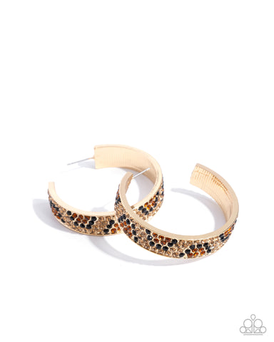 COMING SOON Paparazzi Cheetah Clique - Gold Cheetah Hoop Earrings