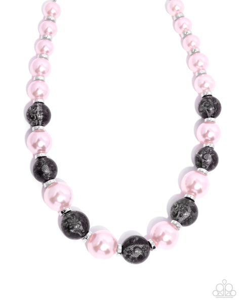 Paparazzi Lacy Lady Necklace and Lacy Leisure Bracelet Complete Look Pink Set