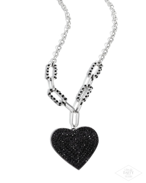 Paparazzi Roadside Romance - Black Heart Necklace