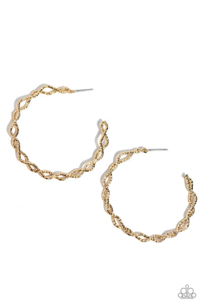 Paparazzi Haute Helix - Gold Hoop Earrings