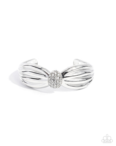 Paparazzi Blingy Breadth - White Cuff Bracelet