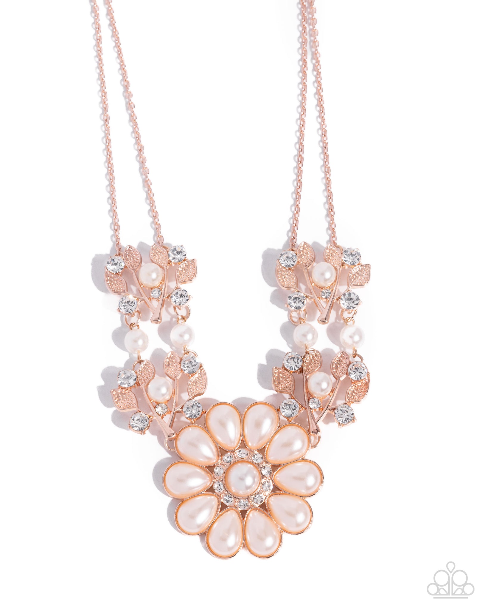 COMING SOON Paparazzi Sprouting Shimmer - Rose Gold Peal Necklace