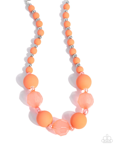 COMING SOON Paparazzi Suddenly Slanted - Orange Necklace