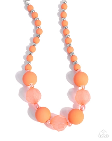 COMING SOON Paparazzi Suddenly Slanted - Orange Necklace