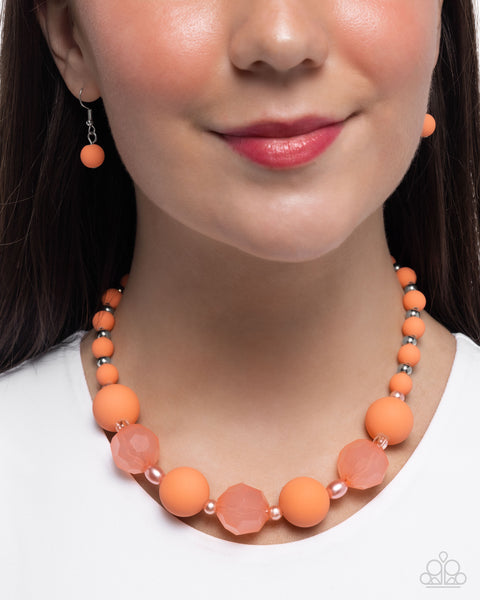 COMING SOON Paparazzi Suddenly Slanted - Orange Necklace