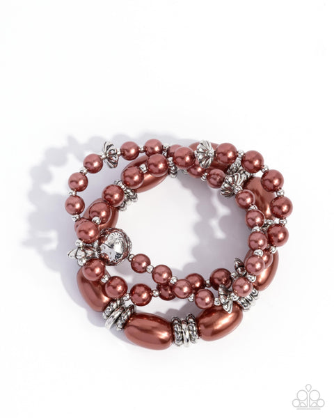 COMING SOON Paparazzi Smooth Stacks - Brown Pearl Bracelet