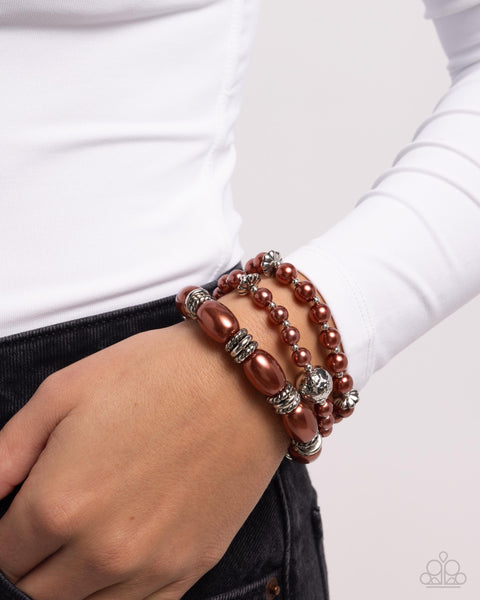 COMING SOON Paparazzi Smooth Stacks - Brown Pearl Bracelet