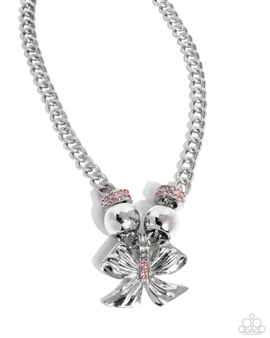 COMING SOON Paparazzi Big Deal Bow - Pink Necklace
