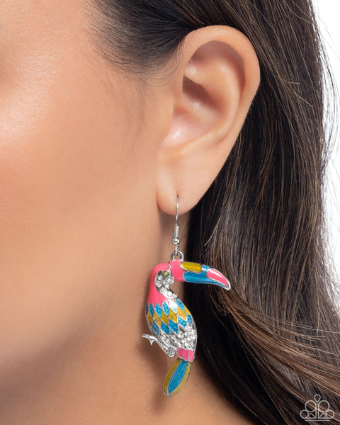 COMING SOON Paparazzi Toucan Tourist - Pink Earrings