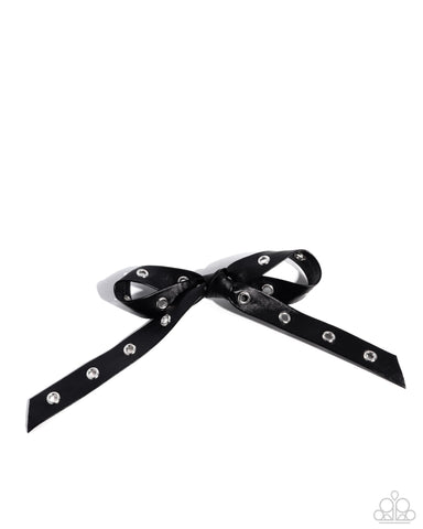 COMING SOON Paparazzi Generous Grommets - Black Hair Bow