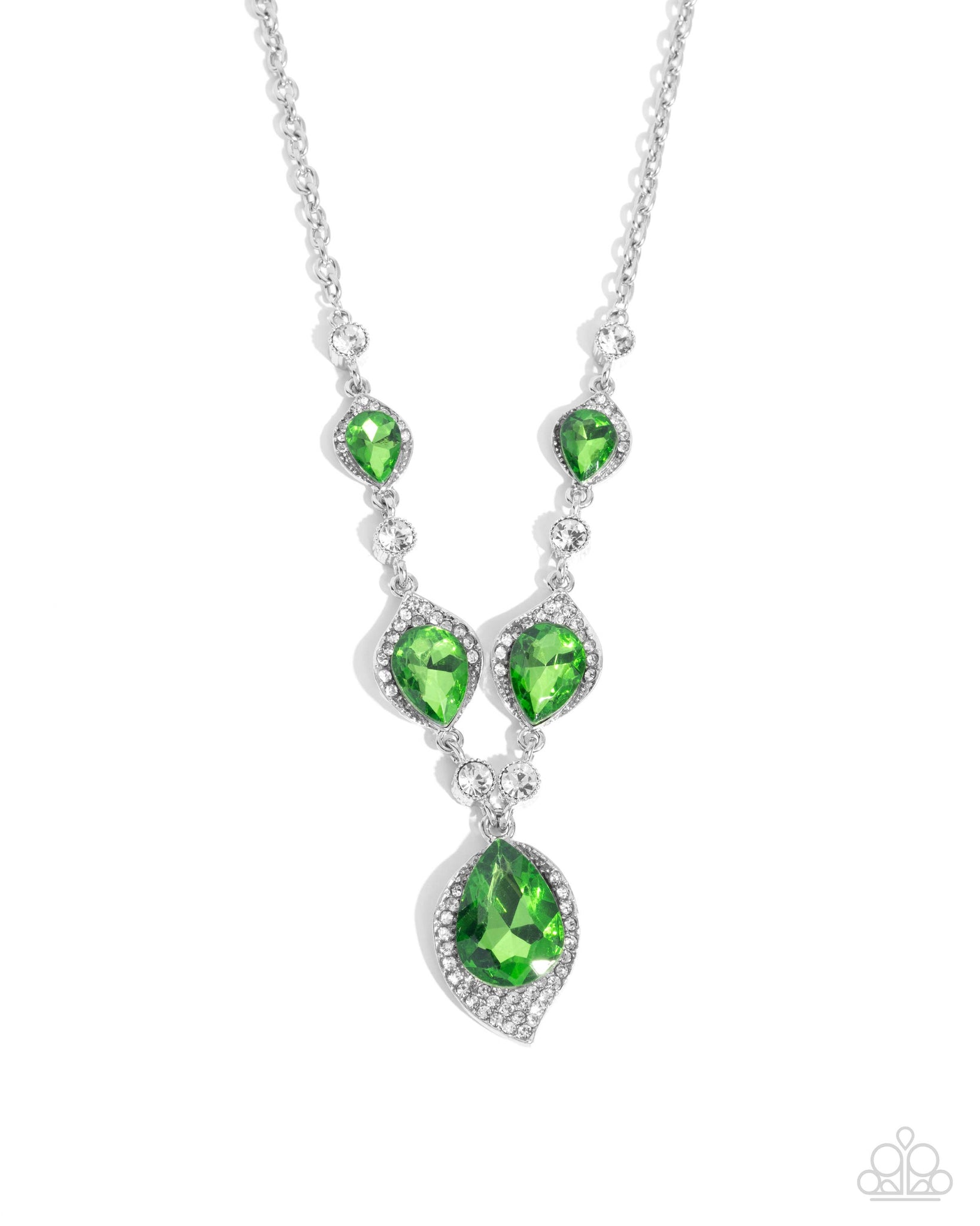 Paparazzi SPADES of Shimmer - Green Necklace