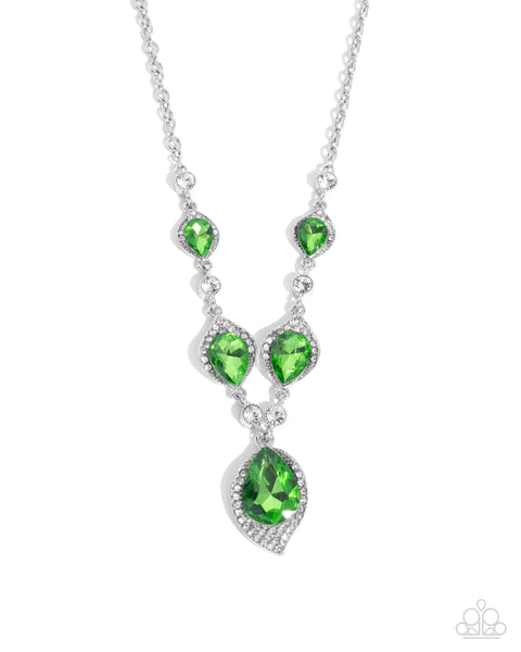 Paparazzi SPADES of Shimmer - Green Necklace