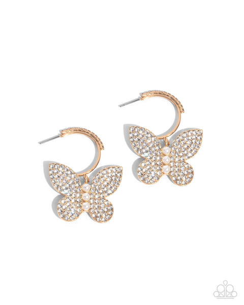 COMING SOON Paparazzi Butterfly Boundary - Gold Mini Hoop