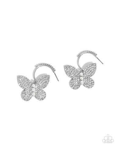 COMING SOON Paparazzi Butterfly Boundary Pearl - White Earrings