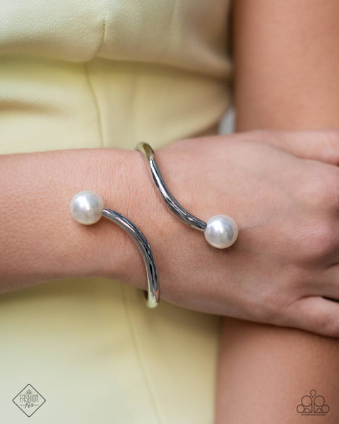 COMING SOON Paparazzi Effulgent Exemplar - White Hinged Pearl Bracelet