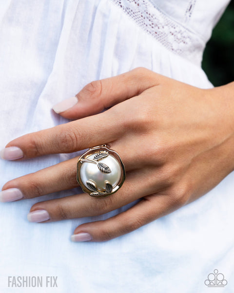 Paparazzi Tea Party Treasure - Gold Pearl Ring