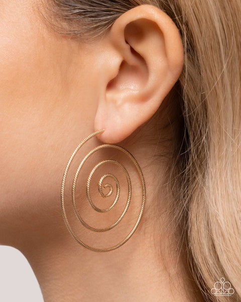 Paparazzi Seize the Spiral - Gold Earrings