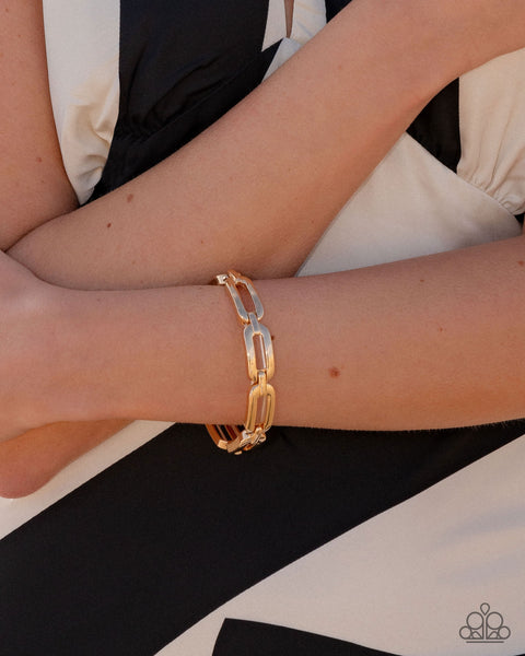 COMING SOON Paparazzi Symmetrical Sheen - Gold Bracelet