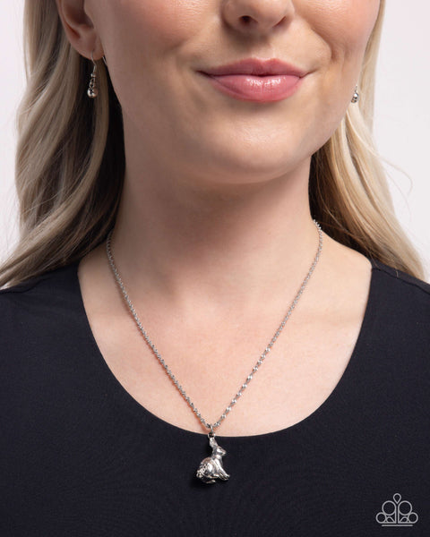 Paparazzi Dont Worry, Be HOPPY Bunny - Silver Necklace