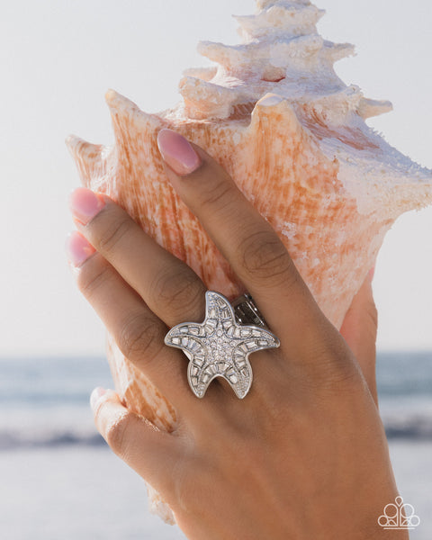 Paparazzi Starfish Scope - White Ring