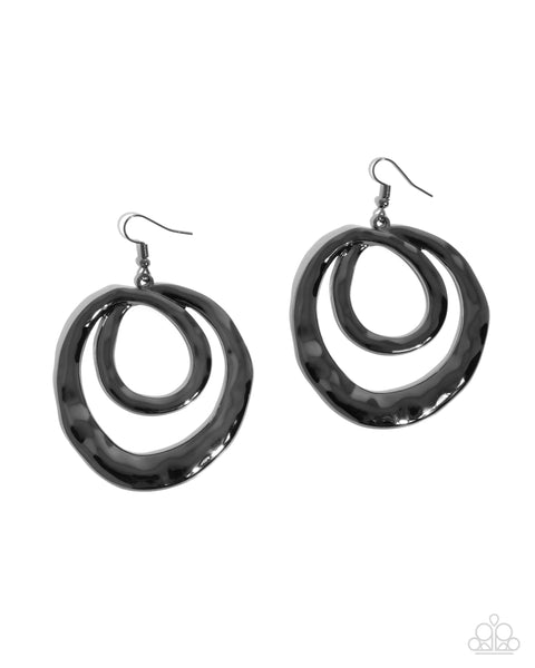 COMING SOON Paparazzi Subtle Swirls - Black Earrings