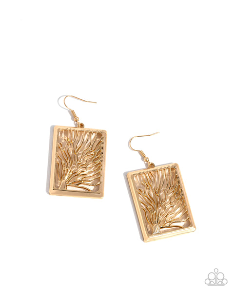 Paparazzi Textured Trial - Gold Earrings