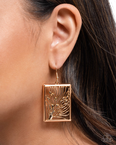 Paparazzi Textured Trial - Gold Earrings