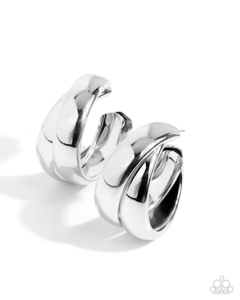 COMING SOON Paparazzi 
Restless Radiance - Silver Hoop Earrings