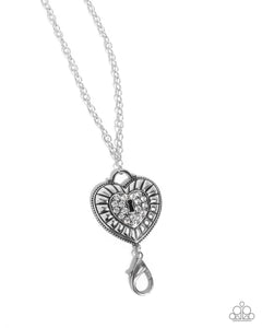 COMING SOON Paparazzi Panoramic Padlock - White Lanyard Necklace