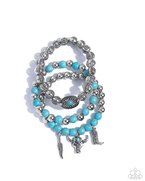 COMING SOON Paparazzi Western Wardrobe - Blue Bracelets