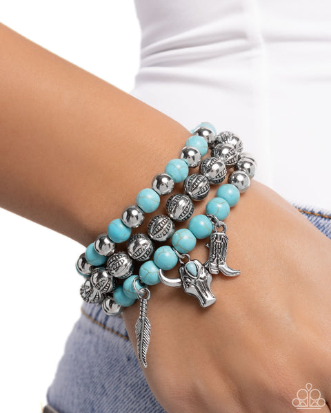 COMING SOON Paparazzi Western Wardrobe - Blue Bracelets