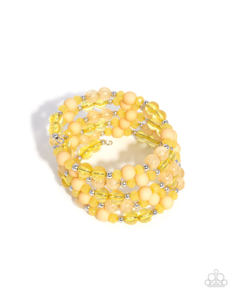 COMING SOON Paparazzi Colorful Chorus Coiled Yellow Bracelet