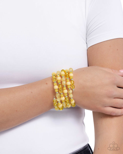 COMING SOON Paparazzi Colorful Chorus Coiled Yellow Bracelet