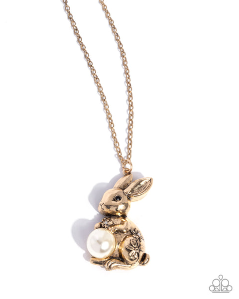 COMING SOON Paparazzi Easter Bunny - Gold Necklace