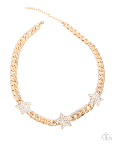 Paparazzi Uncle Sam Stars - Gold Necklace