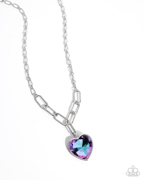 COMING SOON Paparazzi 
HAUTE Heart - Purple Necklace