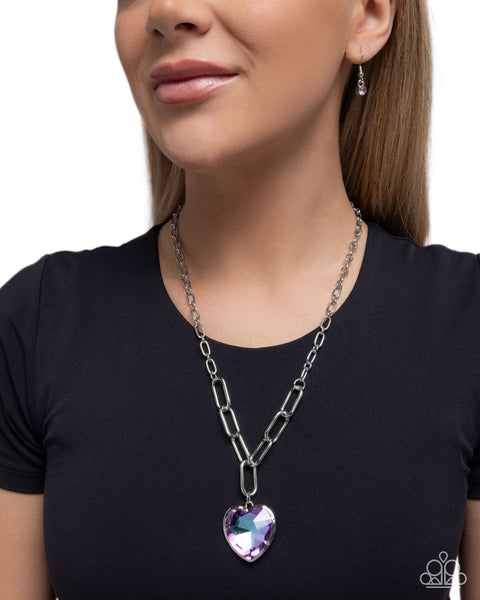 COMING SOON Paparazzi 
HAUTE Heart - Purple Necklace