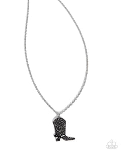 Paparazzi Blazing Boot - Black Necklace