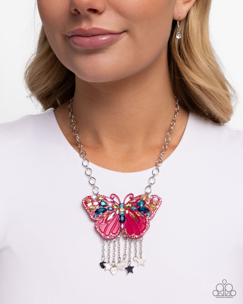 COMING SOON Paparazzi Mayoral Monarch - Pink Butterfly Necklace