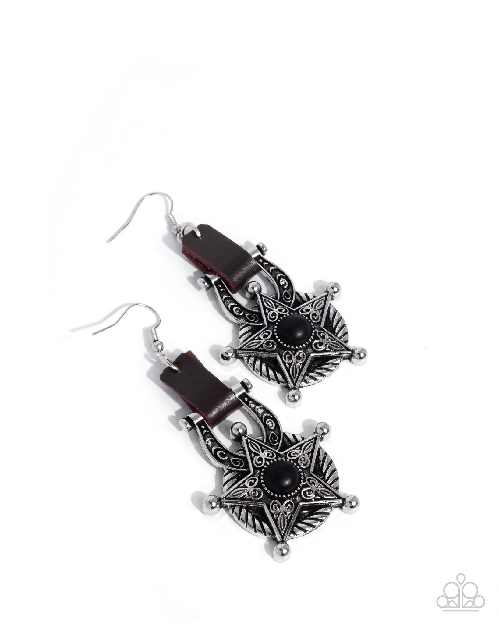 COMING SOON Paparazzi Western Warden - Black Earrings