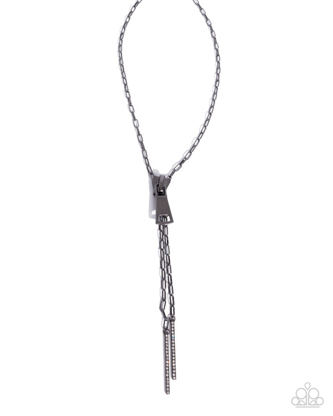 Paparazzi Zipper Zeal - Black Necklace