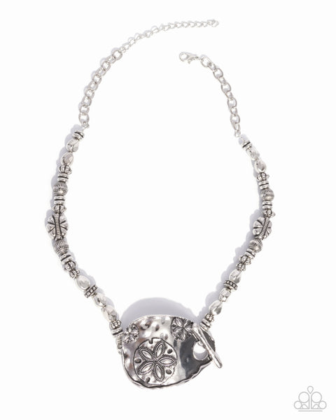 COMING SOON Paparazzi Sand Dollar Statement - Silver Necklace