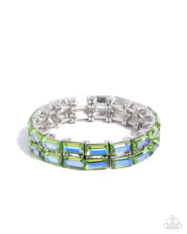 COMING SOON Paparazzi Symmetrical Statement - UV Green Bracelet