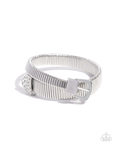 COMING SOON Paparazzi Belted Brilliance - White Bracelet