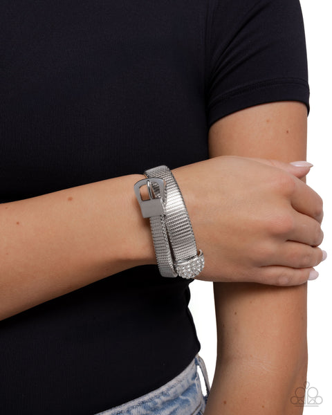 COMING SOON Paparazzi Belted Brilliance - White Bracelet
