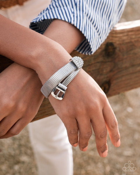 COMING SOON Paparazzi Belted Brilliance - White Bracelet