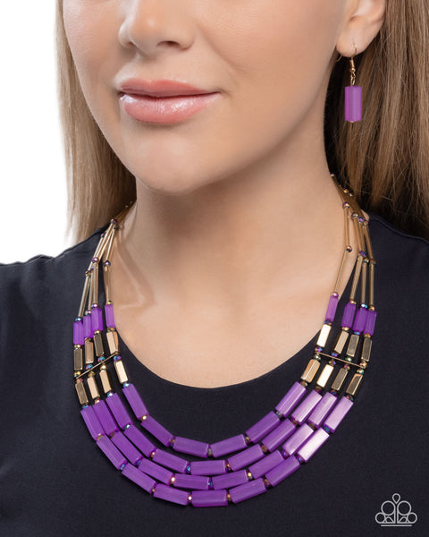 COMING SOON Paparazzi 
Cylindrical Craze - Purple Necklace